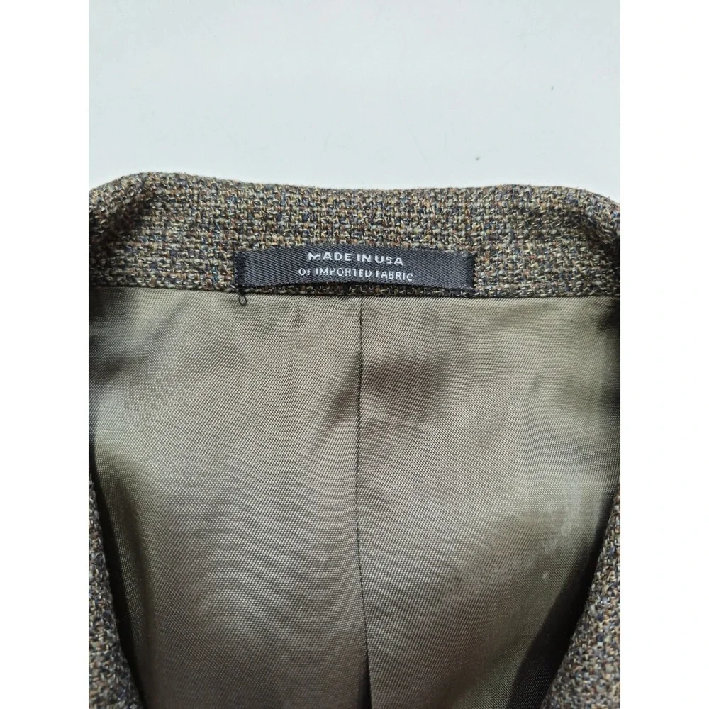 Hart Schaffner Marx Mens Wool Sports Coat 43L Brown Multicolor USA 3 Button